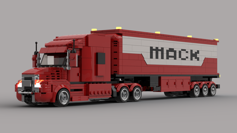 Lego Mack Anthem Semi Truck with Trailer - Minifigscale