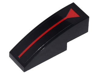 Lego Slope, Curved 3 x 1 with Red Line and Triangle Pattern (Sticker) - Sets 70905 / 70907 / 70917