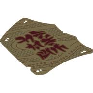 Lego Sail, 12 x 16, Tattered with Dark Red Asian Symbols, Dark Orange Snake Scales, Asian Symbols Print
