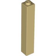 Lego Brick 1 x 1 x 5 with Solid Stud / Tan