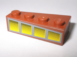 Lego Wedge 4 x 2 Right with 4 Yellow Windows Pattern (Sticker) - Set 10144