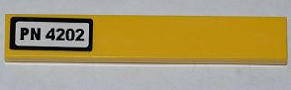Lego Tile 1 x 6 with 'PN 4202' Pattern on Left Side (Sticker) - Set 4202