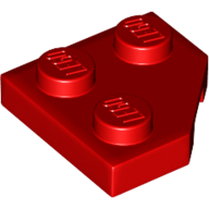 Lego Wedge Plate 2 x 2 Cut Corner / Red
