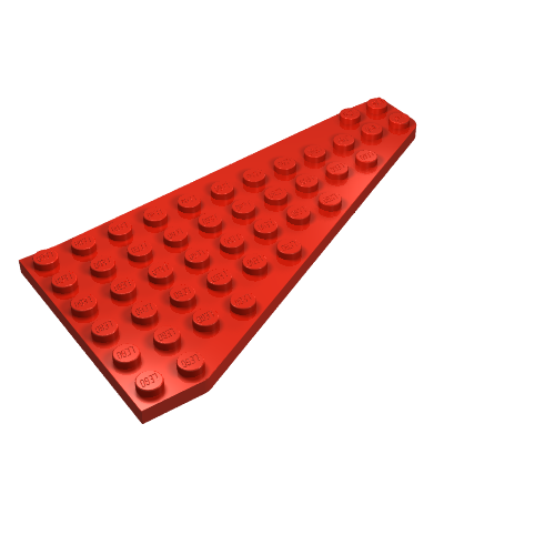 Lego Wedge, Plate 7 x 12 Wing Left / Red