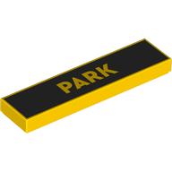 Lego Tile 1 x 4 with 'PARK' on Black Background Print