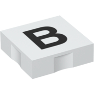 Lego Duplo Tile 2 x 2 with Capital 'B' Print / White