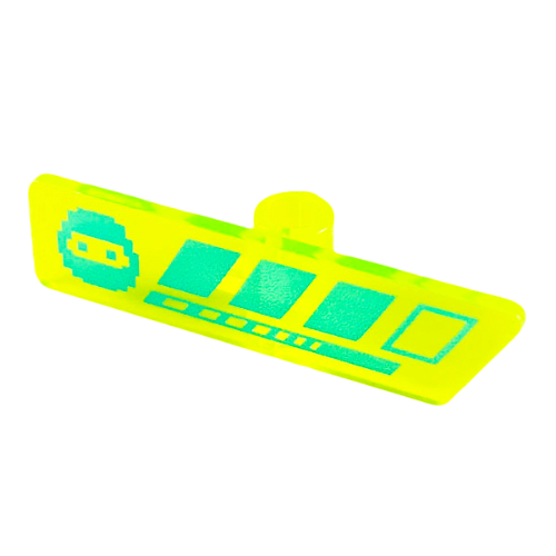 Lego Minifig Gameplayer Label Medium Azure with Ninja Head, Stripes Print
