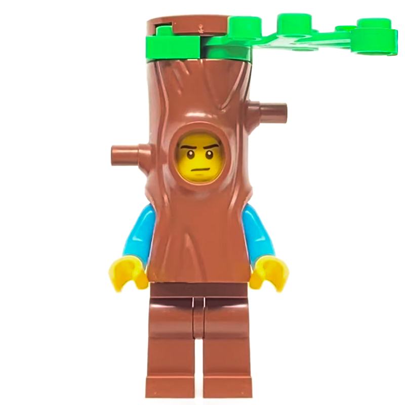 Lego Man, Dark Tan Vest, Tree Costume with Branch
