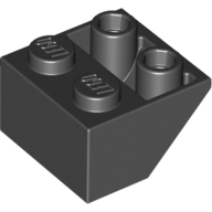 Lego Brick Sloped Inverted 45° 2 x 2 [Ovoid Bottom Pin, Bar-sized Stud Holes] / Black