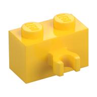 Lego Brick Special 1 x 2 with Vertical Clip [Open O Clip] / Yellow
