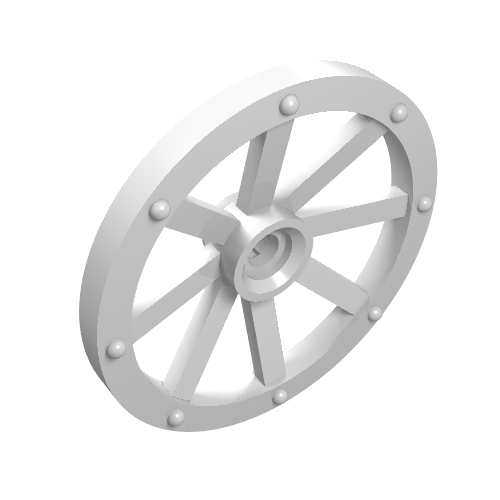 Lego Wheel Wagon Large (33mm D.), hole notched for wheels holder pin / White