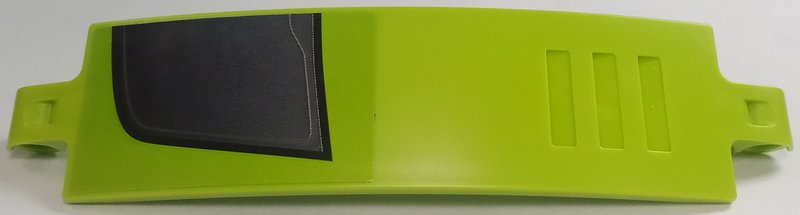 Lego Technic, Panel Curved 3 x 13 with Dark Bluish Gray Rear Window with Black Frame Pattern Model Right Side (Sticker) - Set 42138 / Lime