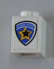 Lego Brick 1 x 1 with Highway Patrol Logo Pattern (Sticker) - Sets 6111 / 8665