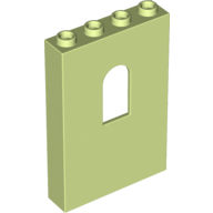 Lego Panel 1 x 4 x 5 with Arched Window / Yellowish Green