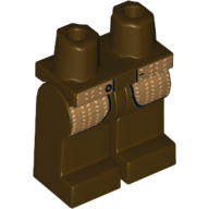 Lego Hips and Dark Brown Legs with Dark Tan Tweed Jacket Tails and Button Print / Dark Brown