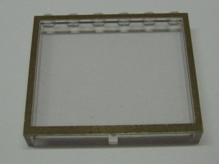 Lego Modulex Window 1 x 6 x 5 with Brown Border Print