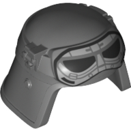 Lego Helmet Imperial Pilot, Raised Forehead, Gray Goggles, Red Square Print / Dark Bluish Gray