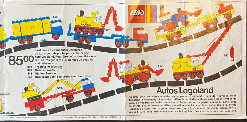 Lego 1972 Medium Belgian - Autos Legoland (97305-Be)