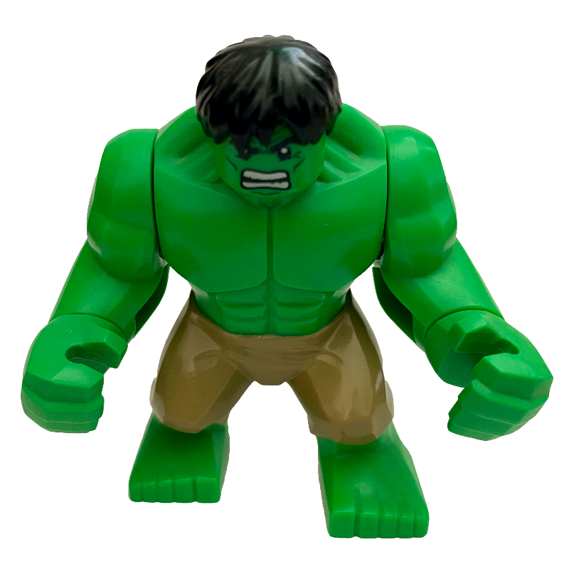 Lego Hulk (Big Fig), Black Hair, Dark Tan Pants