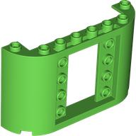 Lego Panel 2 x 8 x 4 with Curved Sides / Bright Green