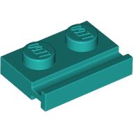 Lego Plate Special 1 x 2 with Door Rail / Dark Turquoise