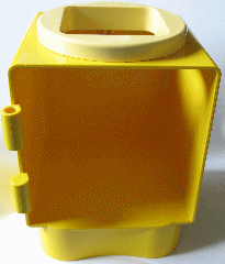 Lego Primo Shape Sorter Chamber, Light Yellow Circle with Square Opening