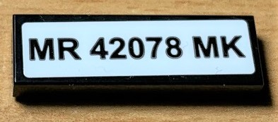Lego Tile 1 x 3 with 'MR 42078 MK' Pattern (Sticker) - Set 42078