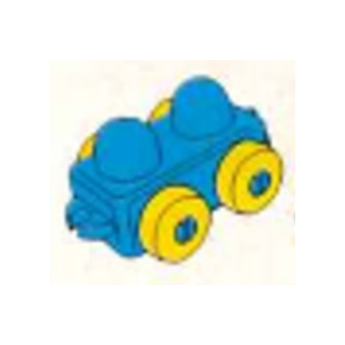 Lego Primo Wheel Base 1 x 2 with Hitches and Yellow Wheels / Blue