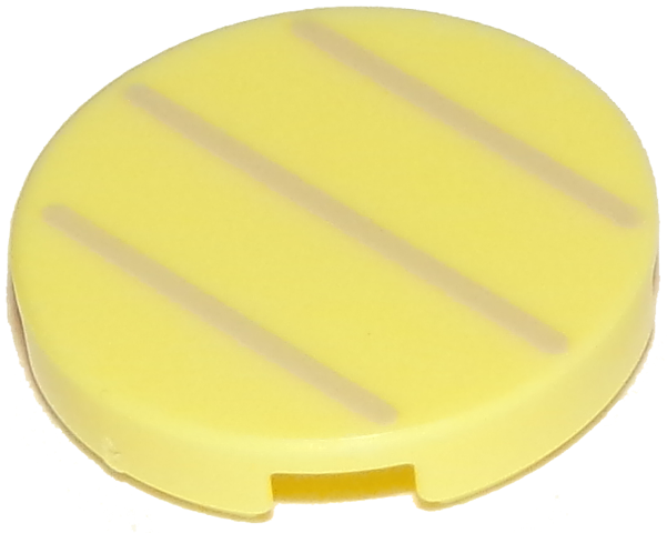 Lego Tile, Round 2 x 2 with Bottom Stud Holder with 3 Tan Lines Pattern (Super Mario Boomerang Bro / Fire Bro / Hammer Bro / Ice Bro / Koopa Troopa / Lakitu / Paratroopa Stomach)