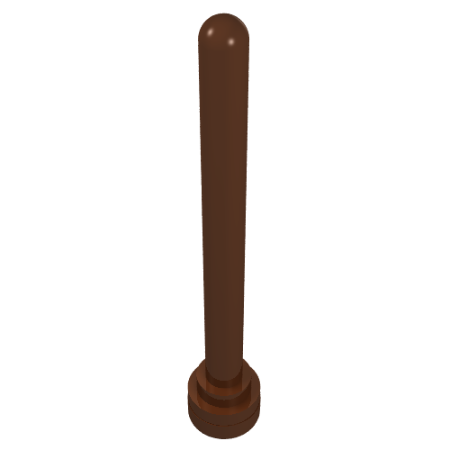 Lego Antenna 1 x 4 with Rounded Top / Reddish Brown