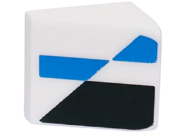 Lego Slope 30 1 x 1 x 2/3 with Black and Dark Azure Stripes Pattern