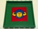 Lego Panel 1 x 6 x 5 with Box and Arrows and Globe Pattern on Red Background Pattern (Sticker) - Sets 7939 / 7992 / 7994 / Green