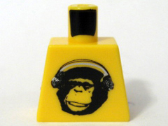 Lego Torso Speed Racer Chimpanzee with Silver Headphones Pattern / Yellow
