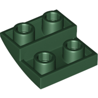 Lego Brick Curved Inverted 2 x 2 x 2/3 / Dark Green
