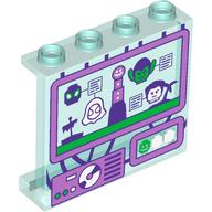 Lego Panel 1 x 4 x 3 with Lavender Screen, Spider-Man, Green Goblin, Spider-Gwen Print / Trans-Light Blue