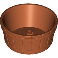 Lego Barrel Half Large with Axle Hole / Dark Orange