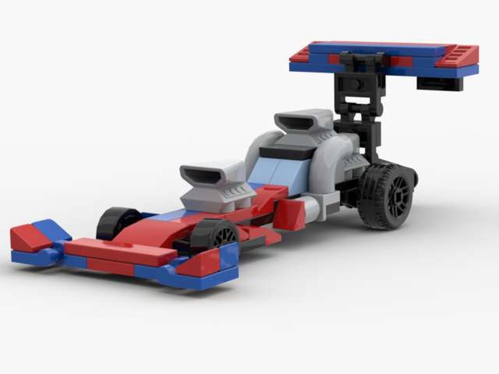 Lego Top Fuel Dragster (Pull-back motor) Red And Blue Recolor