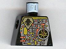 Lego Torso Space UFO Circuitry with Red Lever Pattern / Black