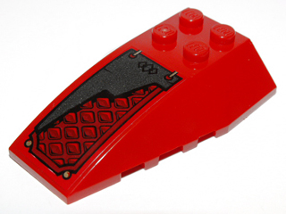 Lego Wedge 6 x 4 Triple Curved with Diamond Sheet Metal and Armor Plate and Black Diamonds Pattern (Sticker) - Set 9448