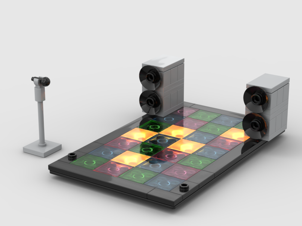 Lego retro dance floor and microphone
