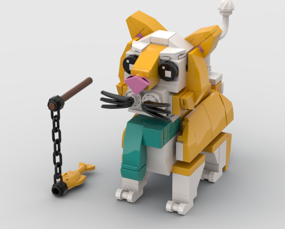 Lego Orange cat with TOY - Orange Car