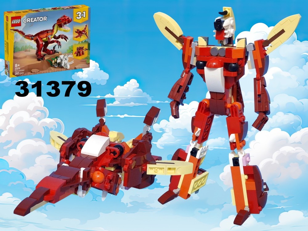Lego Transformers Space Cruise using set 31379 Fierce Dinosaur