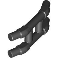 Lego Bar, Parallel Angled with 2 Connecting Bars (Train Hinge) / Black