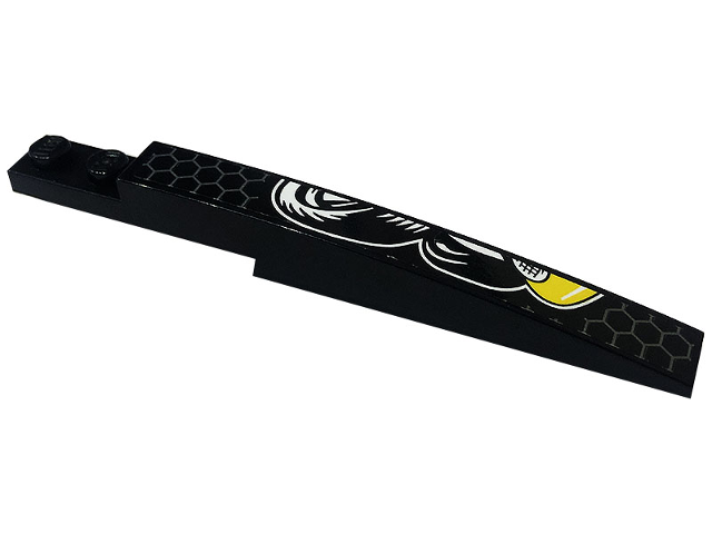 Lego Slope, Curved 10 x 1 with Angry Bee, Honeycomb and Tires Pattern Model Right Side (Sticker) - Set 76904