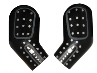 Lego Arm, (Matching Left and Right) Pair with Silver Studs Pattern / Black