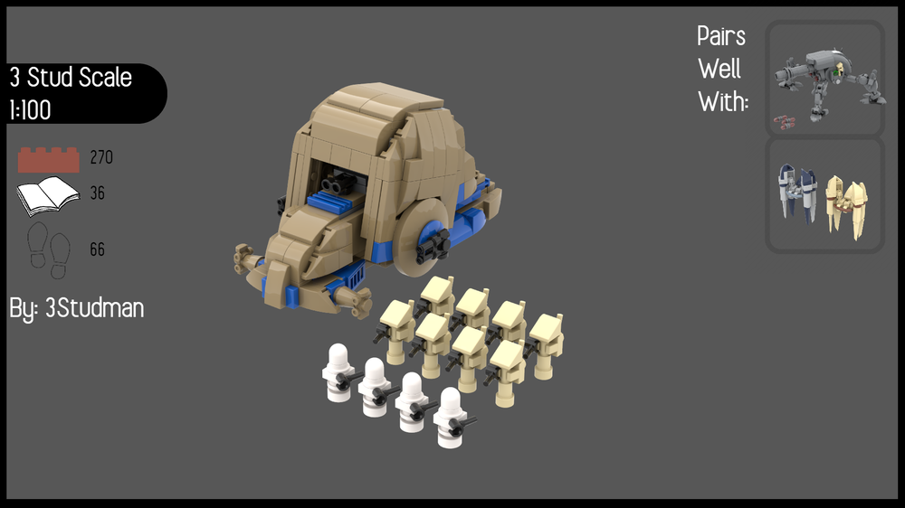Lego 3 Stud Scale Separatist Super Tank