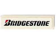 Lego Tile 1 x 4 with 'BRIDGESTONE' Pattern (Sticker) - Set 8155