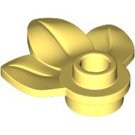Lego Plant, Plate 1 x 1 Round with 3 Leaves / Bright Light Yellow