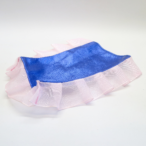 Lego Belville, Blanket / Bed Cover 8 x 13 with Light Pink Tulle Edge / Blue