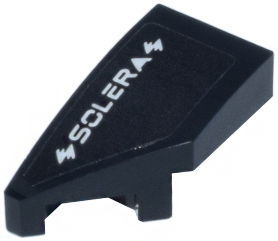 Lego Wedge 2 x 1 x 2/3 Left with White 'SOLERA' Logo Pattern (Sticker) - Set 77244 / Black